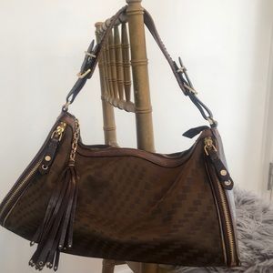 Cole Haan leather and fabric bag